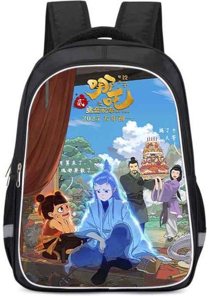 Ilkokul Öğrencileri Okul Çantası Nezha Karikatür Omuz Çantası Anime Çocuk Okul Çantası 16 Inç (Yurt Dışından)