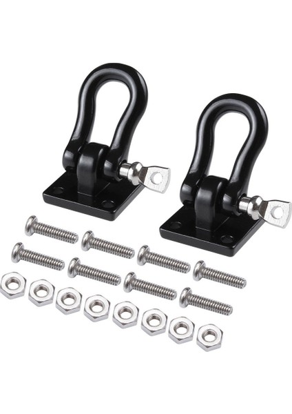2 Adet Römork Çekme Tokası Çekme Kancaları Metal Tırmanma Römork Prangaları 1/10 Rc Araba Kamyon Tırmanma Araba (Siyah) (Yurt Dışından)