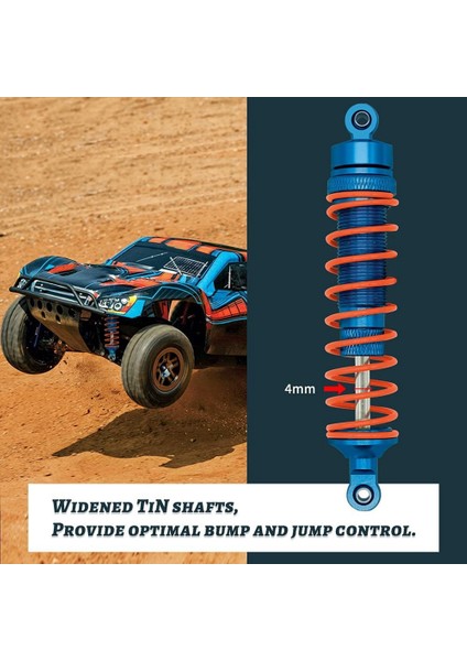 Traxxas Slash 4x4 Vxl 2WD Rustler Stampede Hoss 1/10 Rc Araba Yükseltme Parçaları Için Metal Ön ve Arka Amortisör, Pembe (Yurt Dışından)