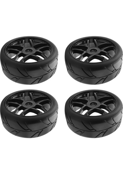 Adet 1/8 Buggy Lastikleri Tekerlekler ile 17MM Hex Tahrik Hub Rc Off Road Araba Hsp Hpı Kyosho Traxxas Lastik Aksesuarları Siyah (Yurt Dışından)