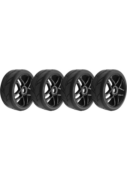 Adet 1/8 Buggy Lastikleri Tekerlekler ile 17MM Hex Tahrik Hub Rc Off Road Araba Hsp Hpı Kyosho Traxxas Lastik Aksesuarları Siyah (Yurt Dışından)