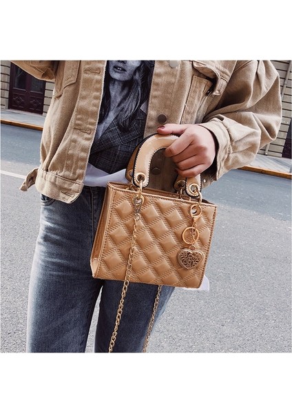 Kadınlar Için Moda Küçük Kare Çanta Crossbody Çanta Eşkenar Dörtgen Omuz Çantası (Yurt Dışından) modelleri