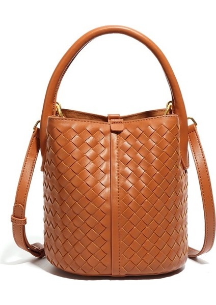 El Yapımı Dokuma Çanta Kova Çanta Kadın Rahat Omuz Crossbody Çanta (Yurt Dışından)