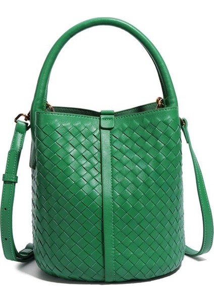 El Yapımı Dokuma Çanta Kova Çanta Kadın Rahat Omuz Crossbody Çanta (Yurt Dışından)