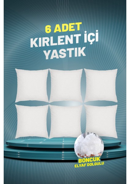 Kare Kırlent Iç Yastık | Boncuk Elyaf Dolgulu | 43X43 cm
