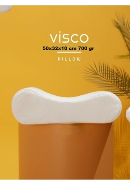 %100 Visco Boyun Yastığı (Pillow) Ortopedik 50X32X11 700 Gr(Hafızalı Sünger)