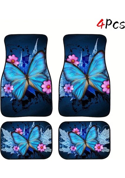 Araba Vintage Ayak Paspasları Halı Kirlenmeye Dayanıklı Paspaslar 4'lü Set (Yurt Dışından)