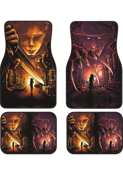 Araba Vintage Ayak Paspasları Halı Kirlenmeye Dayanıklı Paspaslar 4'lü Set (Yurt Dışından)