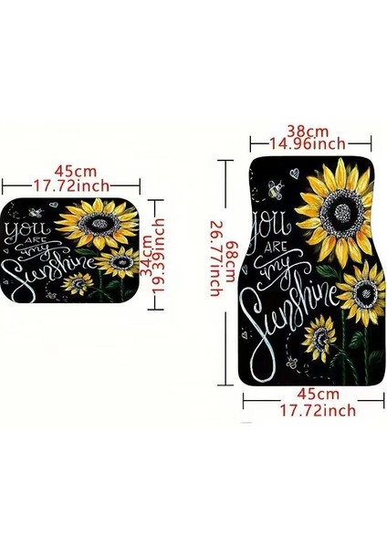 Araba Vintage Ayak Paspasları Halı Kirlenmeye Dalı Paspaslar 4'lü Set (Yurt Dışından)