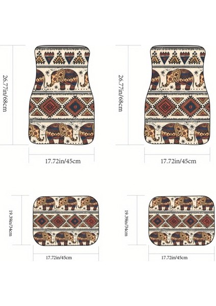 Araba Vintage Ayak Paspasları Halı Kirlenmeye Dalı Paspaslar 4'lü Set (Yurt Dışından)
