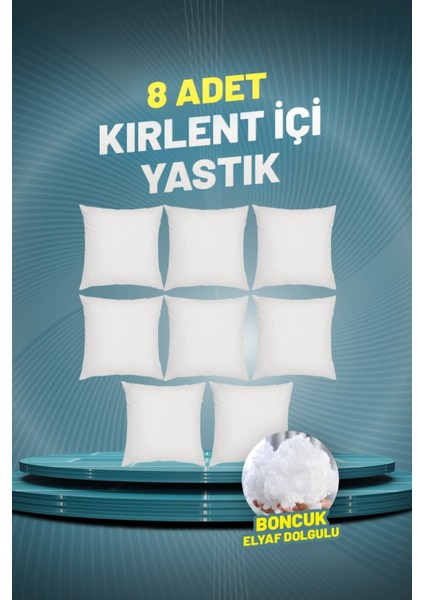 Kare Kırlent Iç Yastık | Boncuk Elyaf Dolgulu | 43X43 cm