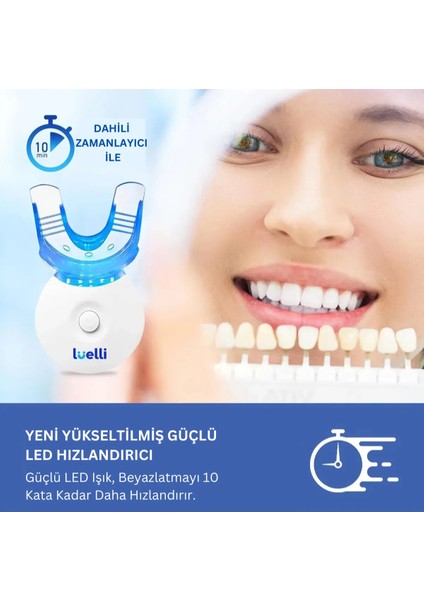 Luelli 35% Karbamid Peroksit Diş Beyazlatma Kiti | Uv Led Işık, Diş Beyazlatıcı Jel, Diş Lekesi Giderici modelleri