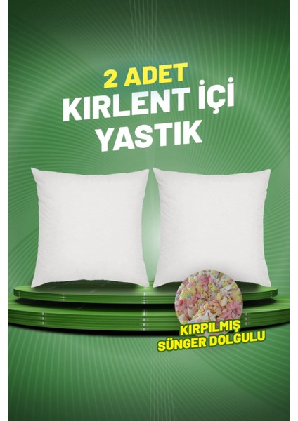 Kare Kırlent Iç Yastık | Kırpılmış Sünger Dolgulu | 43X43 cm