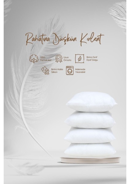 2'li Kırlent Kılıfı Iç Yastığı 45X45 350 gr Boncuk Silikon Elyaf Kırlent Içi - Antialerjik Malzeme modelleri
