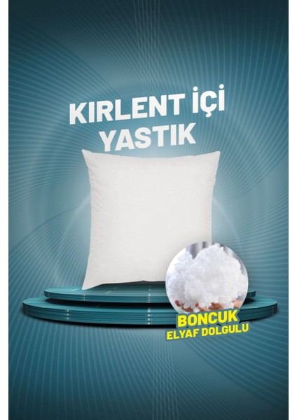 Kare Kırlent Iç Yastık | Boncuk Elyaf Dolgulu | 43X43 cm