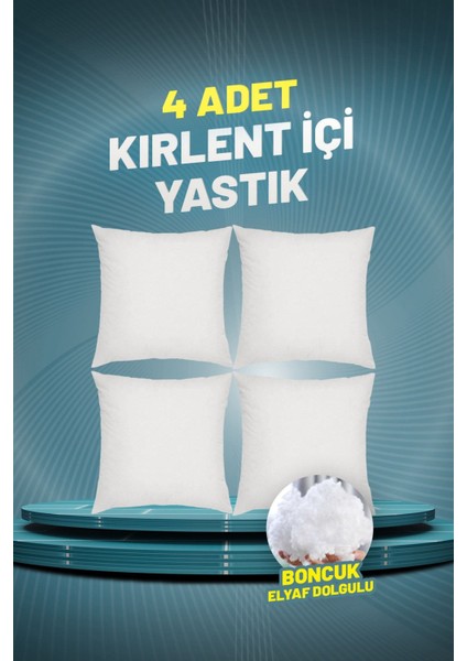 Kare Kırlent Iç Yastık | Boncuk Elyaf Dolgulu | 43X43 cm