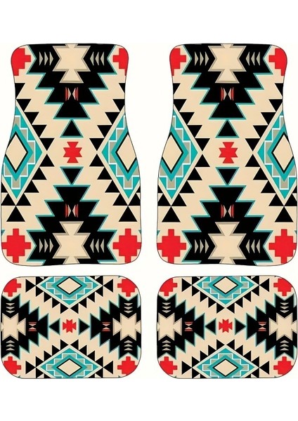 Araba Vintage Ayak Paspasları Halı Kirlenmeye Dayanıklı Paspaslar 4'lü Set (Yurt Dışından)