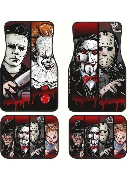 Araba Vintage Ayak Paspasları Halı Kirlenmeye Dayanıklı Paspaslar 4'lü Set (Yurt Dışından)