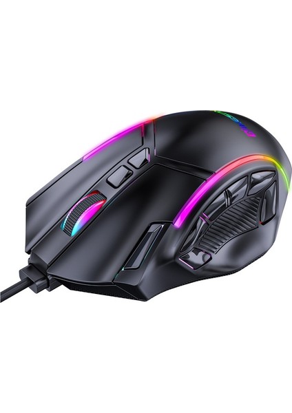 Oyun Faresi 12800DPI12 Anahtar Makro Tanımlı Kablolu Rgb Oyun Faresi (Yurt Dışından)