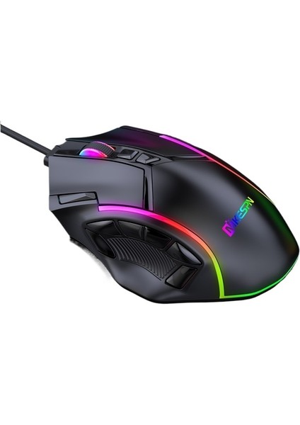 Oyun Faresi 12800DPI12 Anahtar Makro Tanımlı Kablolu Rgb Oyun Faresi (Yurt Dışından)