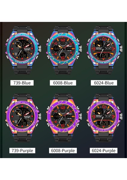 Çift Dijital Ekran Erkek Kuvars Saat 6008 Senfoni Mor 6008 Senfoni Mor (Yurt Dışından) modelleri