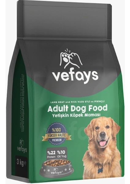 Kuzu Etli ve Pirinçli Yetişkin Köpek Maması 3 kg fırsatları