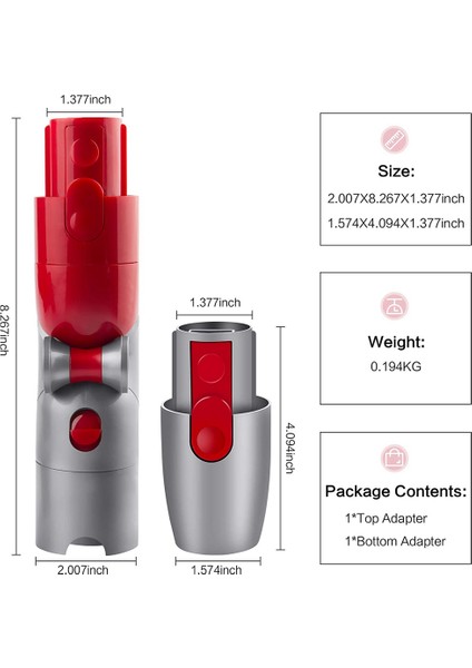 Dyson V7 V8 V10 V11 Elektrikli Süpürge Için Üst Adaptörlerin Değiştirilmesi, Hızlı Bırakma Dönüştürücü Alt Adaptör 967762-01 (Yurt Dışından) modelleri
