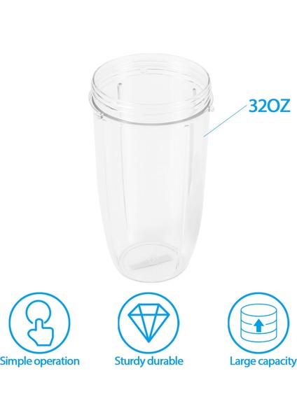 Nutribullet 600W ve Pro 900W Blender Için Flip Top To Go Kapaklı 32OZ Yedek Bardaklar (2 Paket) (Yurt Dışından) modelleri
