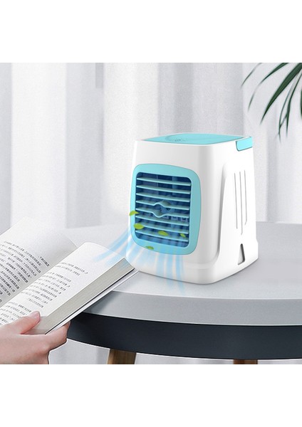 Mini Taşınabilir Soğutma Fanı USB Sprey Fan Hava Kişisel Uzay Soğutucu Ofis Odası Için Hava Soğutma Fanı, Mavi (Yurt Dışından)