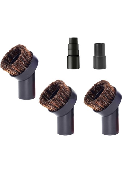 1/4 Inç Veya 1 3/8 Inç Hortumlu Çoğu Elektrikli Süpürgeyle Uyumlu Yuvarlak At Kılı Vakumlu Toz Fırçası Aparatı (Yurt Dışından)