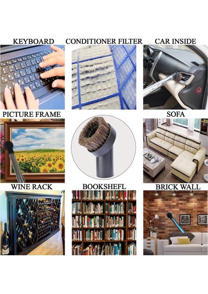 1/4 Inç Veya 1 3/8 Inç Hortumlu Çoğu Elektrikli Süpürgeyle Uyumlu Yuvarlak At Kılı Vakumlu Toz Fırçası Aparatı (Yurt Dışından) fırsatları