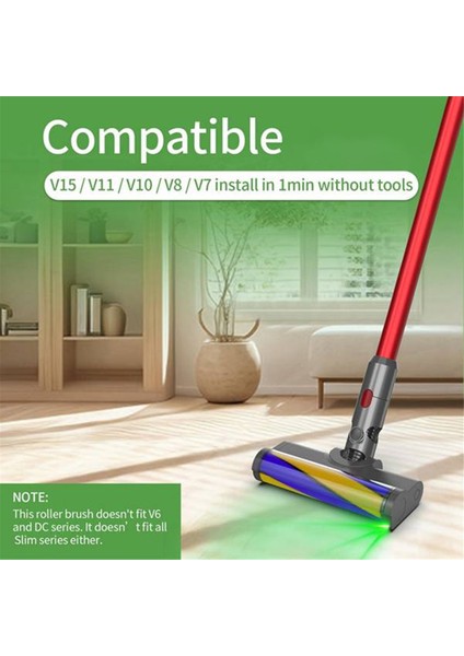 Dyson V7 V8 V10 V11 V15 Kablosuz Elektrikli Süpürge Aparatı Temizleme Başlığı Yumuşak Silindir Fırçası Sert Zeminler Için Anahtar Düğmesi ile (Yurt Dışından) indirimleri