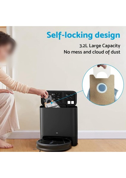 Eufy Clean G35+ G40+ G40 Hybrid+ Robot Süpürge Büyük Kapasiteli Bertaraf Çantası Aksesuarı Için Toz Torbalarının Değiştirilmesi (Yurt Dışından) modelleri