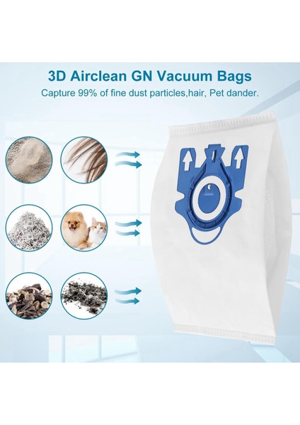 Miele Elektrikli Süpürge Klasik C1, Komple C1, Komple C2, Komple C3, S227, S240, S270, S400 Için 3D Airclean Gn Çantalar (Yurt Dışından) indirimleri