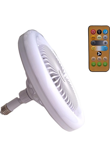 Pervaneli ve Fanlı Kumandalı LED Lamba 3 Farklı Renkli
