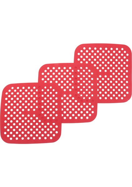 Tekrar Kullanılabilir Fritöz Kaplamaları, Yapışmaz Yüzey, Hava Sirkülasyon Delikleri, Birinci Sınıf Kalite, 3 Kaplama Seti 9x9 Inç, Kırmızı (Yurt Dışından) fiyatları