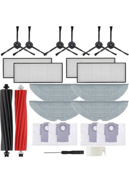 Ana Fırça Yan Fırça Filtresi Paspas Toz Torbası Roborock S8 S8 Artı S8 + S8 Pro Ultra G20 Elektrikli Süpürge Parçaları (Yurt Dışından)
