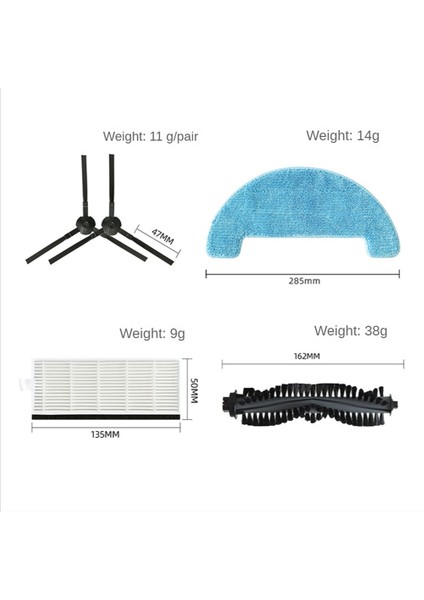 Ilife A4S A40 CEN550 Robot Vakum Ana Fırça Yan Fırça Hepa Filtre Fırça Kapağı Paspas Bezi Ana Fırça Kapağı Parçaları (Yurt Dışından)