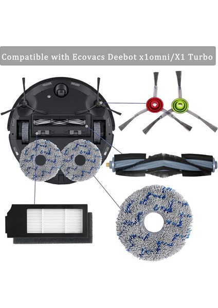 Ecovacs Deebot X1 Turbo Omni / T10 Omni Elektrikli Süpürge Ana Yan Fırça Hepa Filtreler Paspas Pedleri Için Aksesuarlar Kiti (Yurt Dışından) modelleri
