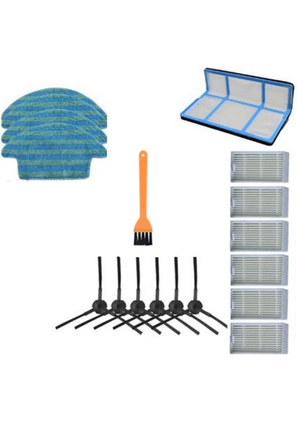 18 Adet V55 Pro Paspas Bezi Yan Fırça Hepa Filtre Ilife V55 Pro Robotlu Süpürge Ana Filtre Yaması Değiştirme (Yurt Dışından)