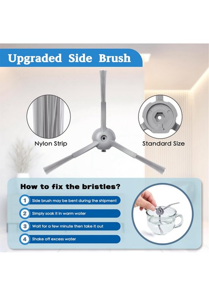 Eufy L60/ L60 Ses/ L50/ L50 Ses Vakum Robotu Için Yedek Aksesuar Seti Ana Yan Fırçalar Hepa Filtreler Yedek Parçalar (Yurt Dışından) modelleri