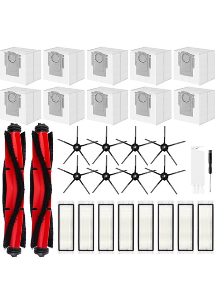 Roborock Q5 / Q5+ Plus Robot Süpürge Için Uyumlu Yedek Aksesuar Seti, Ana Fırçalar Hepa Filtreler Yan Fırçalar (Yurt Dışından)