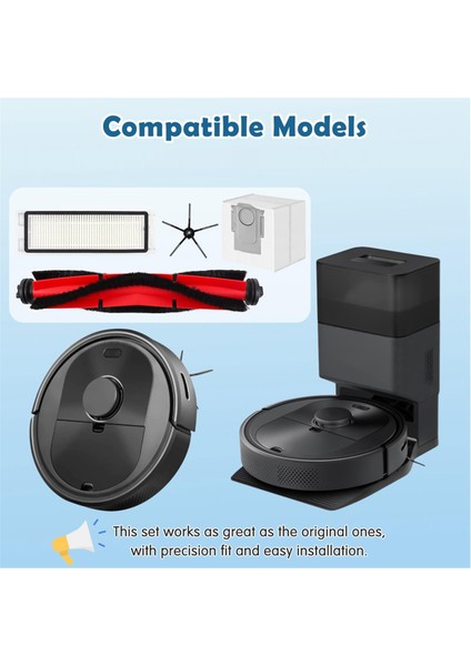 Roborock Q5 / Q5+ Plus Robot Süpürge Için Uyumlu Yedek Aksesuar Seti, Ana Fırçalar Hepa Filtreler Yan Fırçalar (Yurt Dışından) fiyatları
