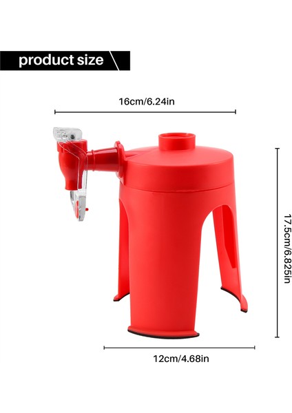 Soda Dispenseri Fizz Dispenseri Içecek Dispenseri Su Sebili Parti Kola Sprite, Kırmızı (Yurt Dışından)