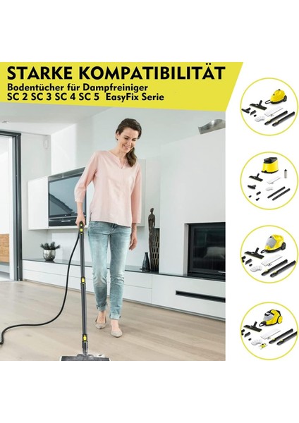 Karcher Buharlı Temizleyici Easyfix Sc 1, Sc 2, Sc 3, Sc 4, Sc 5 Için Mikrofiber Bez Seti, Buharlı Temizleyici Yedek Bezleri (Yurt Dışından)