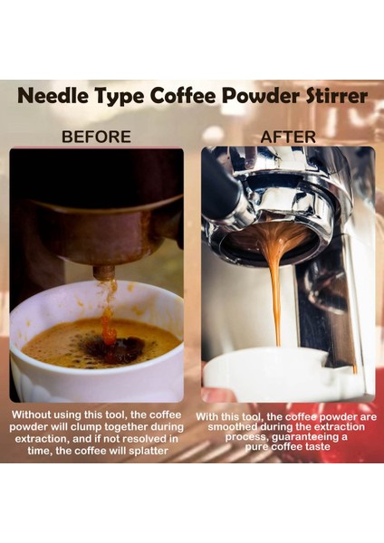 2 Adet Espresso Dağıtım Aracı, Doğal Ahşap Saplı ve Tabanlı Espresso Karıştırıcı Aracı, 5 Iğneli Espresso Kahve Karıştırıcılar (Yurt Dışından)