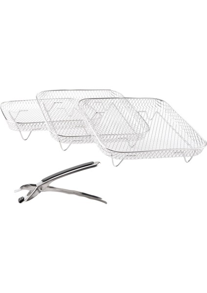 8 Inç Hava Fritöz Rafı Kare Üç Istiflenebilir Raf, Paslanmaz Çelik Çok Katmanlı Kurutucu Rafı, Hava Fritöz Aksesuarları (Yurt Dışından) modelleri