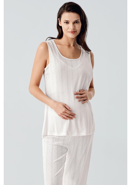 Kalın Askılı Ajurlu Esnek Pamuklu Hamile Sabahlık Pijama Takım 17308 fırsatları