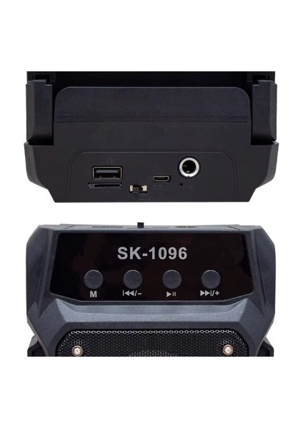 Bluetooth Hoparlör Mikrofon Işıklı Set