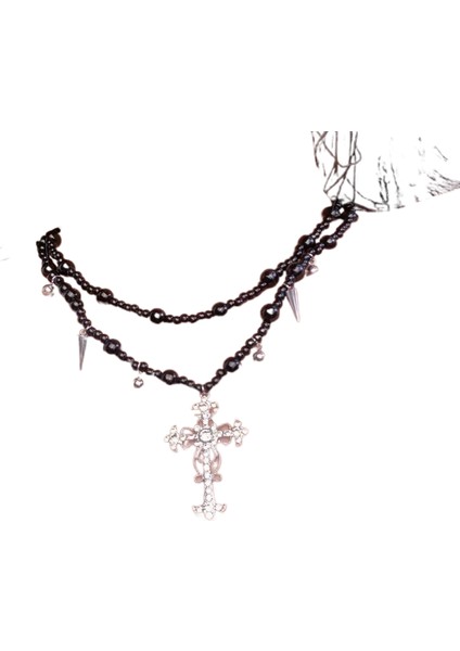 Punk Ağır Ağırlık Çok Katmanlı Püsküllü Yaka Zinciri (Yurt Dışından)